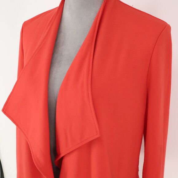 Jones NY Jacket Womens XS Orange Stretch Knit Open Front Pockets Office Career - Picture 8 of 15